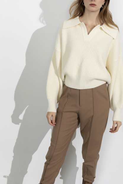 Henrietta Ivory Collared Sweater