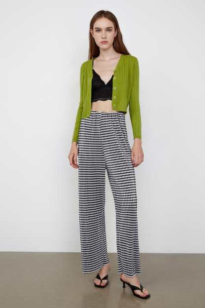Abril Green Yellow Button-Up Cardigan