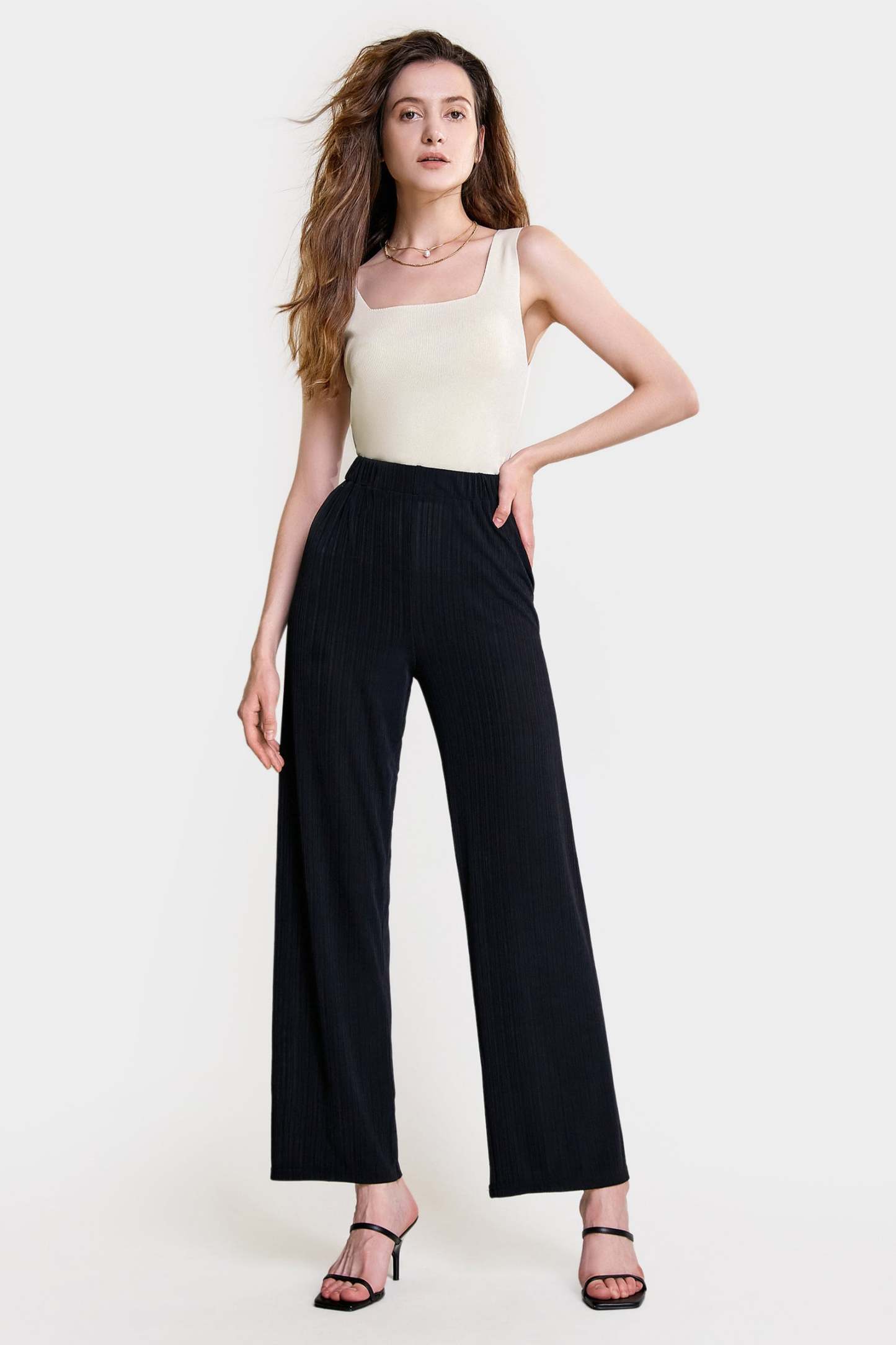 Black Elasticated Waist Pants