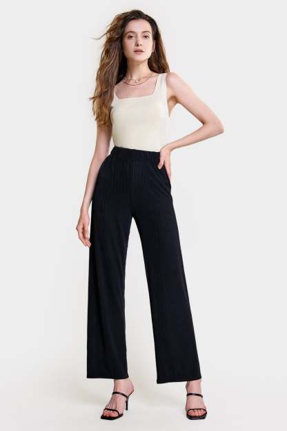 Black Elasticated Waist Pants