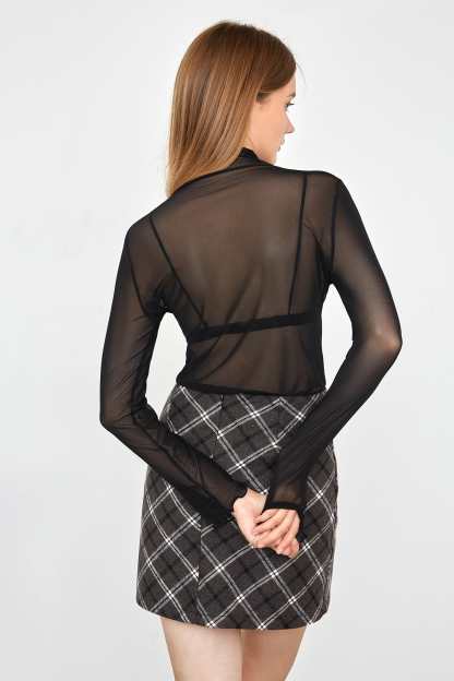 Alessi Black Semi-Sheer Blouse