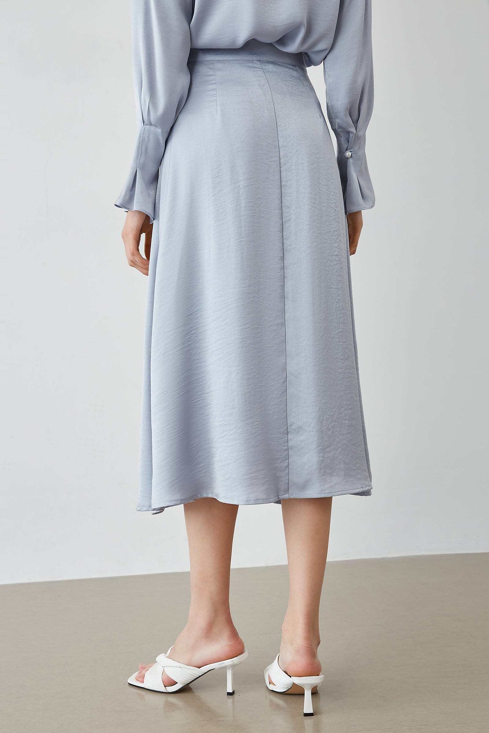 Keren Light Blue Flowy Skirt