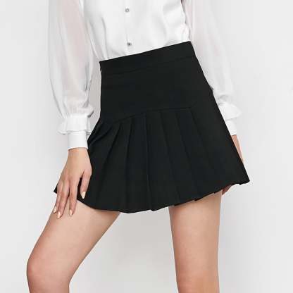 Jayven Black Pleated Skirt
