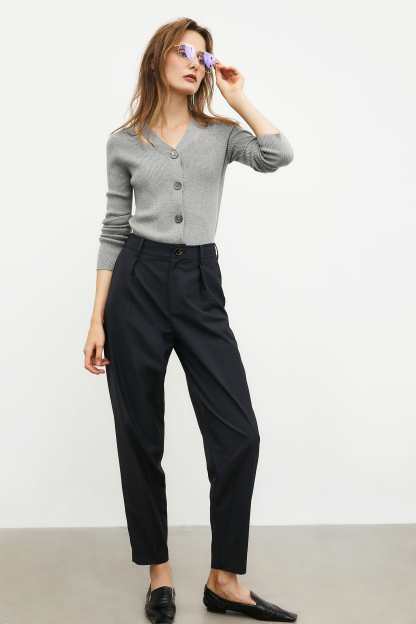 Grey Button-Up Cardigan