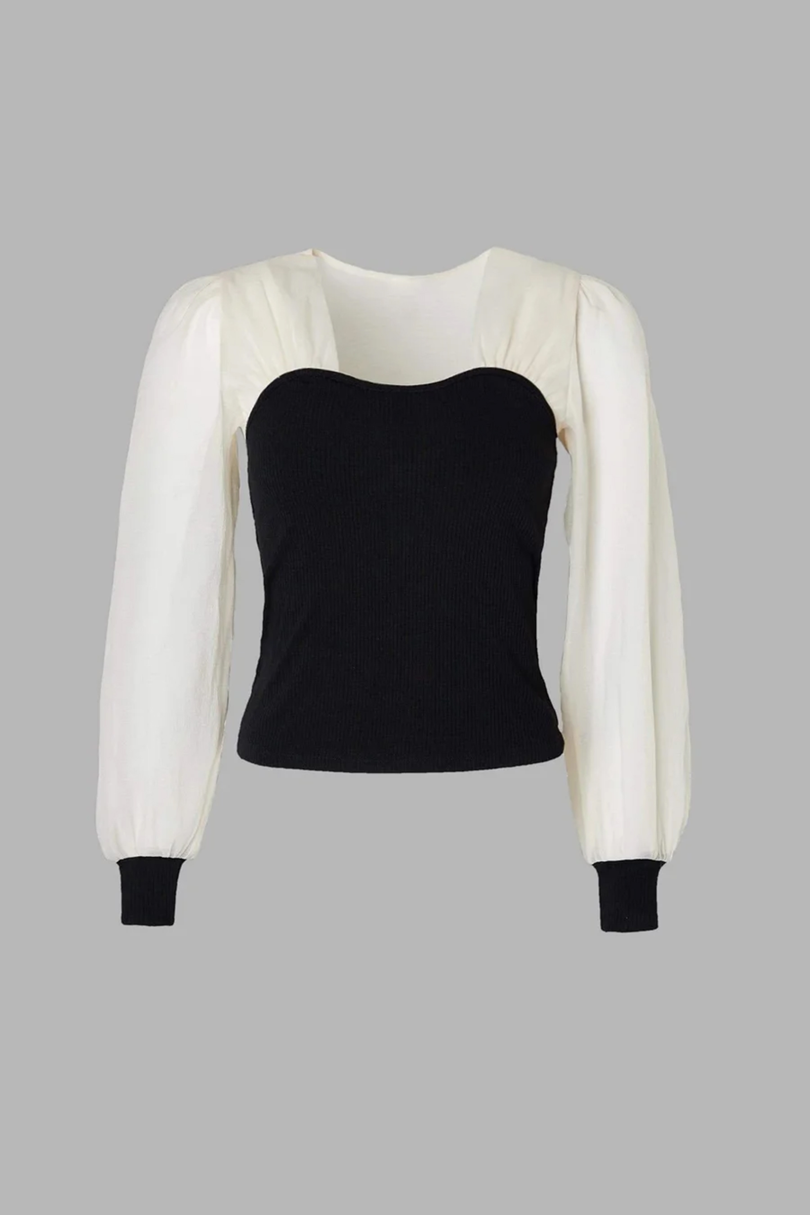 Emmalee Black Puff Sleeve Blouse-J.ING