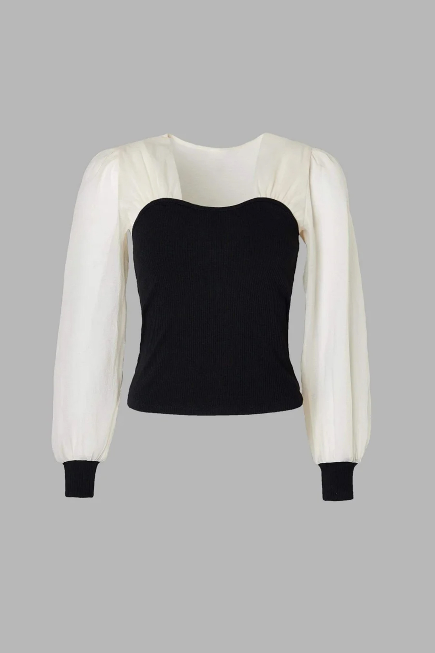 Emmalee Black Puff Sleeve Blouse-J.ING