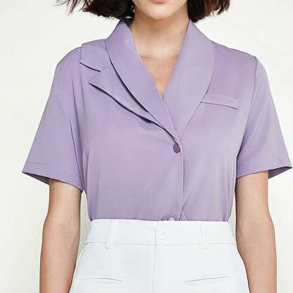 Medium Purple Asymmetric Button Down Shirt