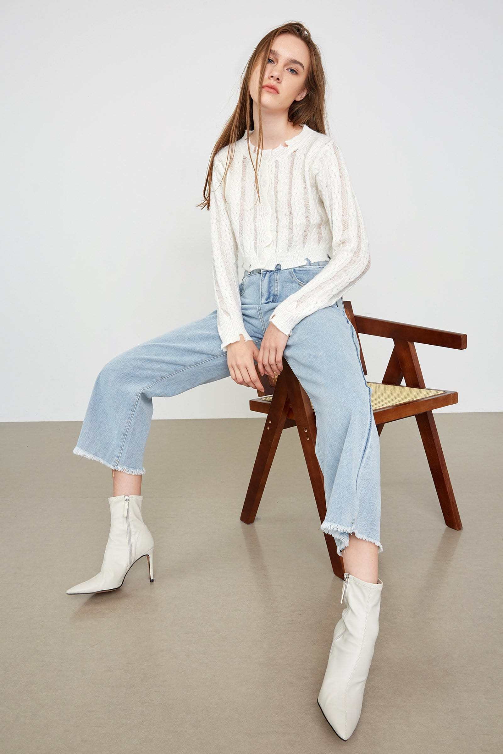 Auria Light Blue Ankle Jeans