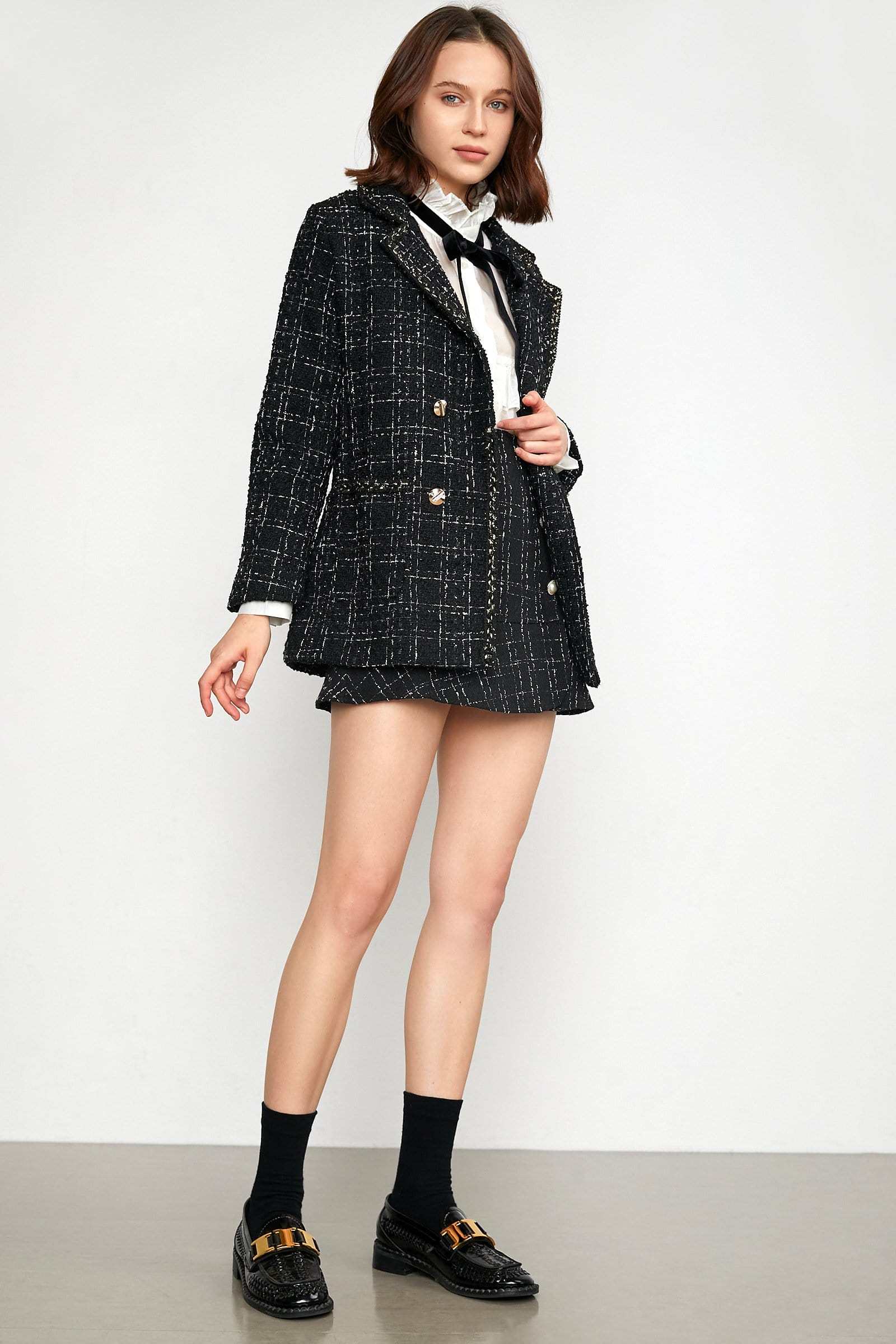 Abbas Black Double-Breasted Coat