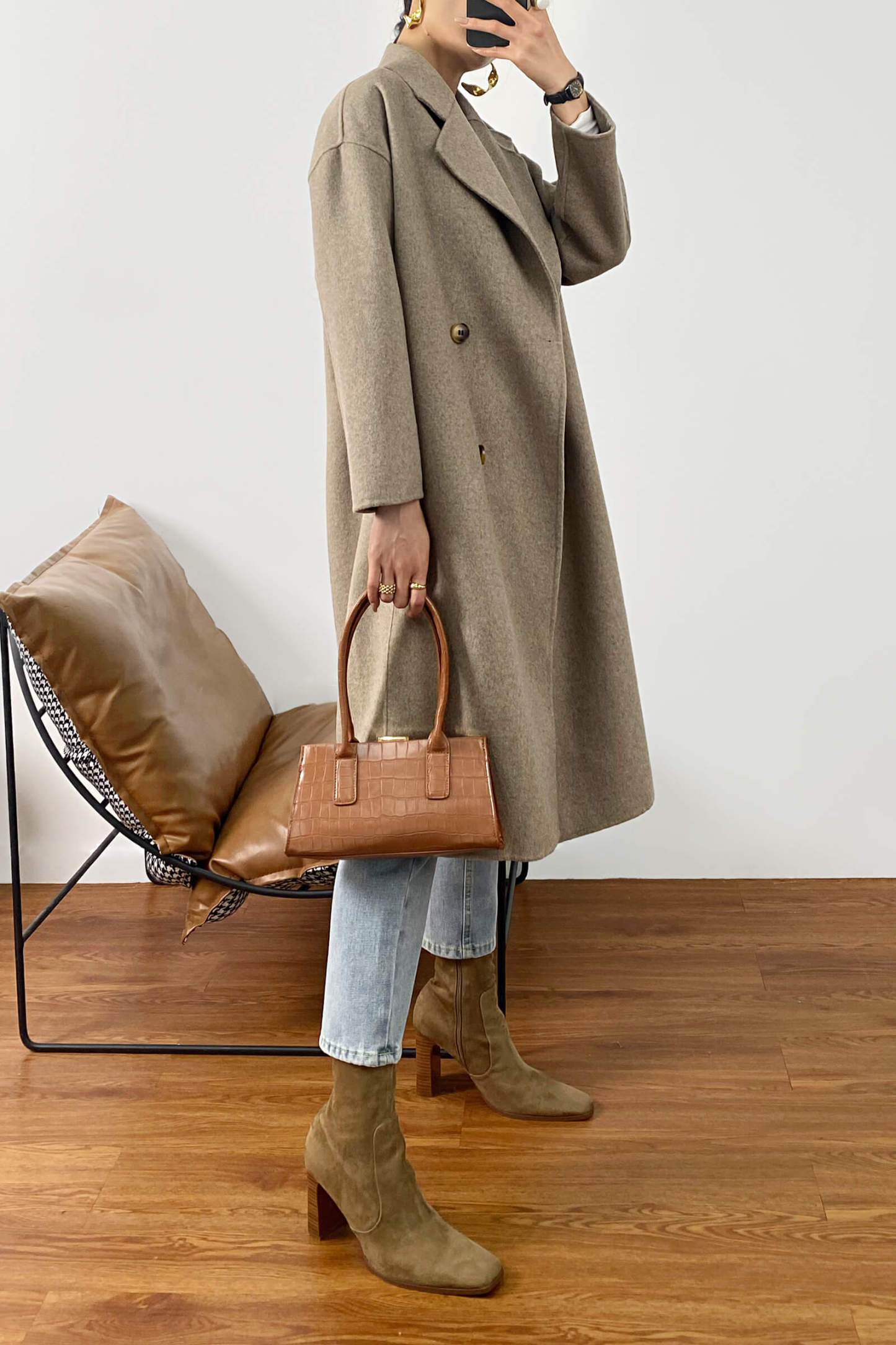 Carmelita Light Premium Wool Gray Oversized Coat