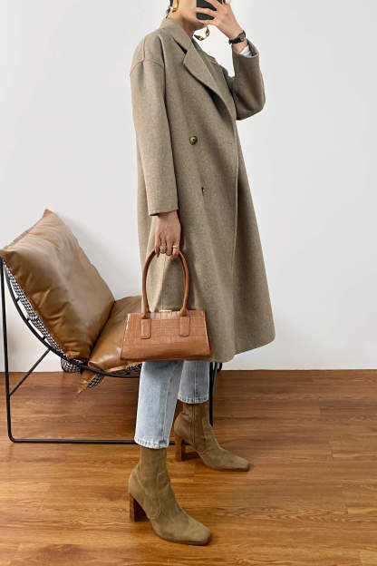 Carmelita Light Premium Wool Gray Oversized Coat