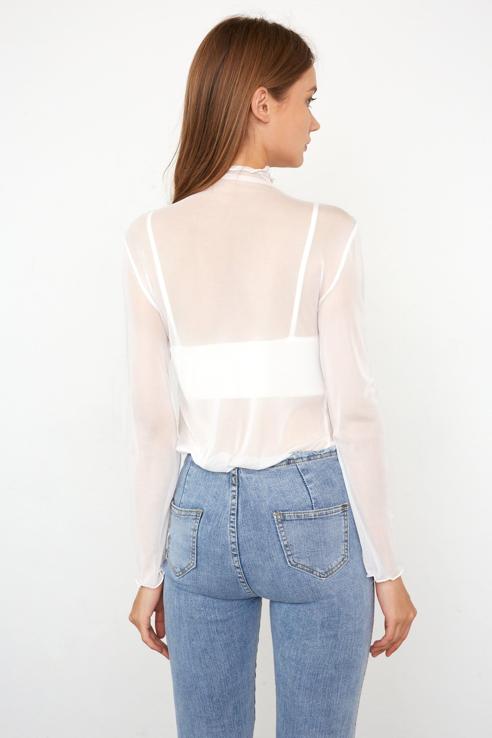 Alessi White Semi-Sheer Blouse