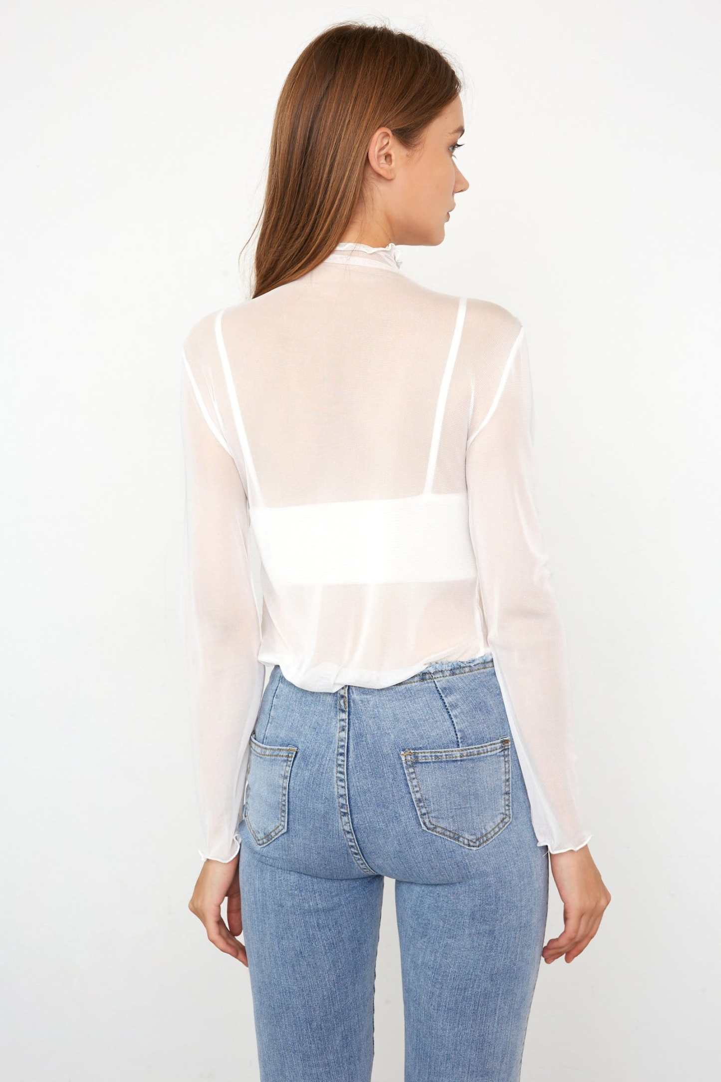 Alessi White Semi-Sheer Blouse