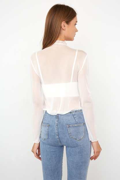 Alessi White Semi-Sheer Blouse