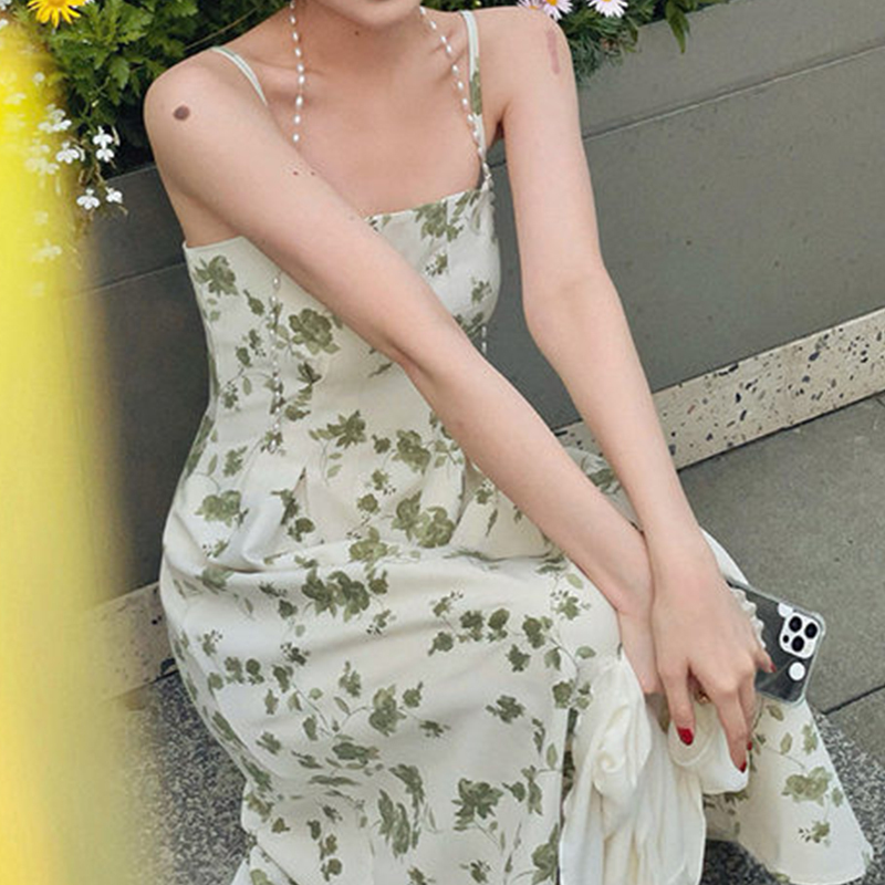 Pistachio Midi Slip Ivory Dress-J.ING