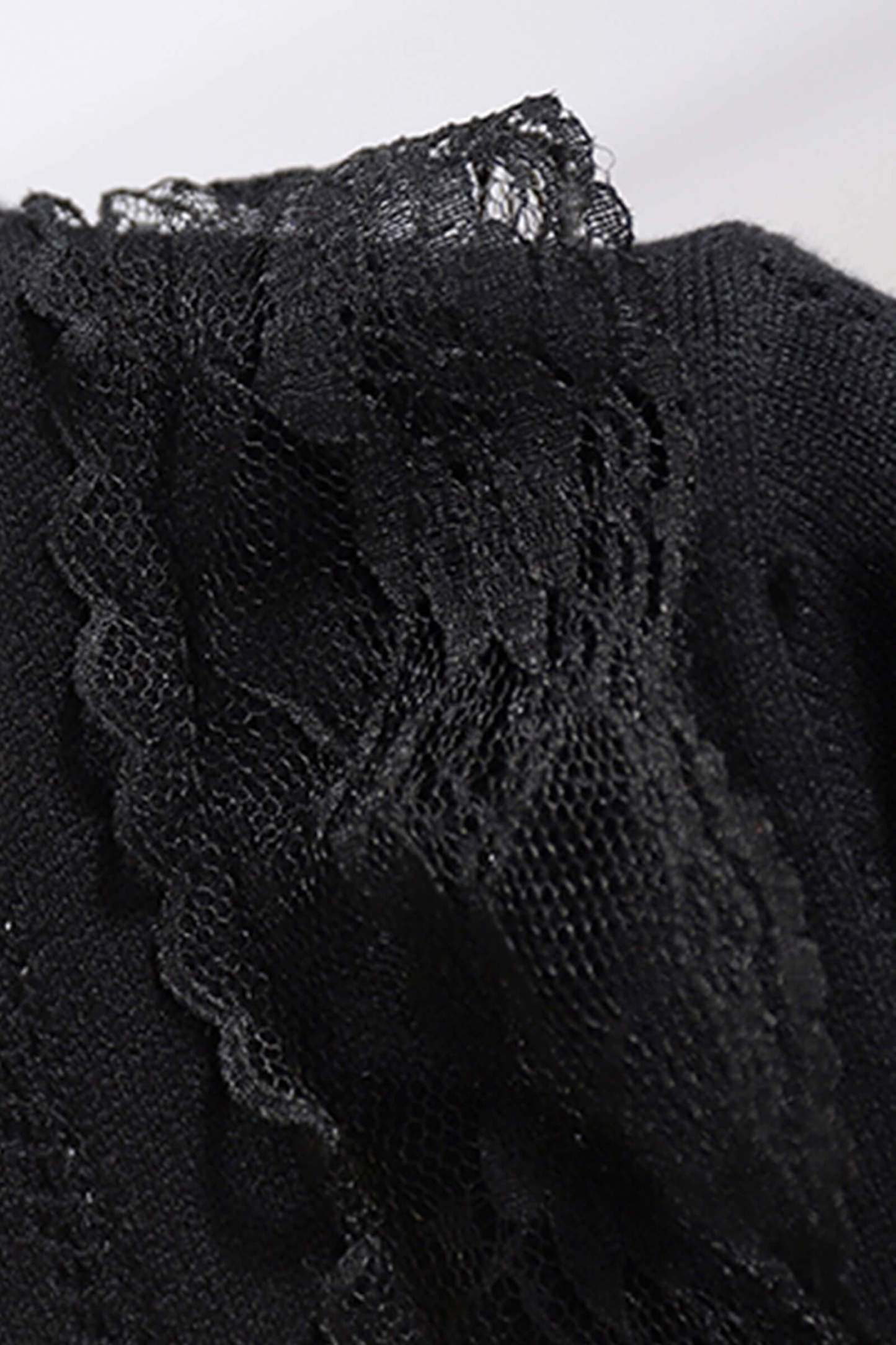 Black V Lace-Trim Cardigan