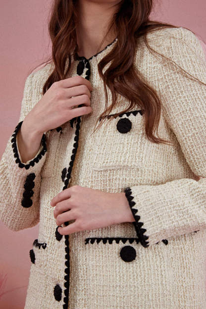 Beige Buttun-Up Patched Pockets Jacket