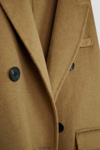 Peru Premium Wool Double-Breasted Longline Coat
