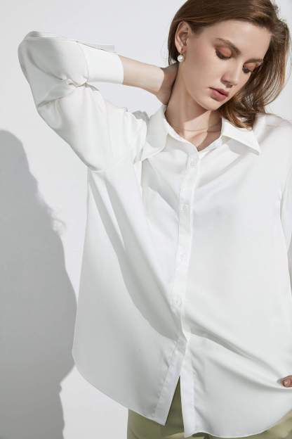 Business Essential Ivory Silky Blouse