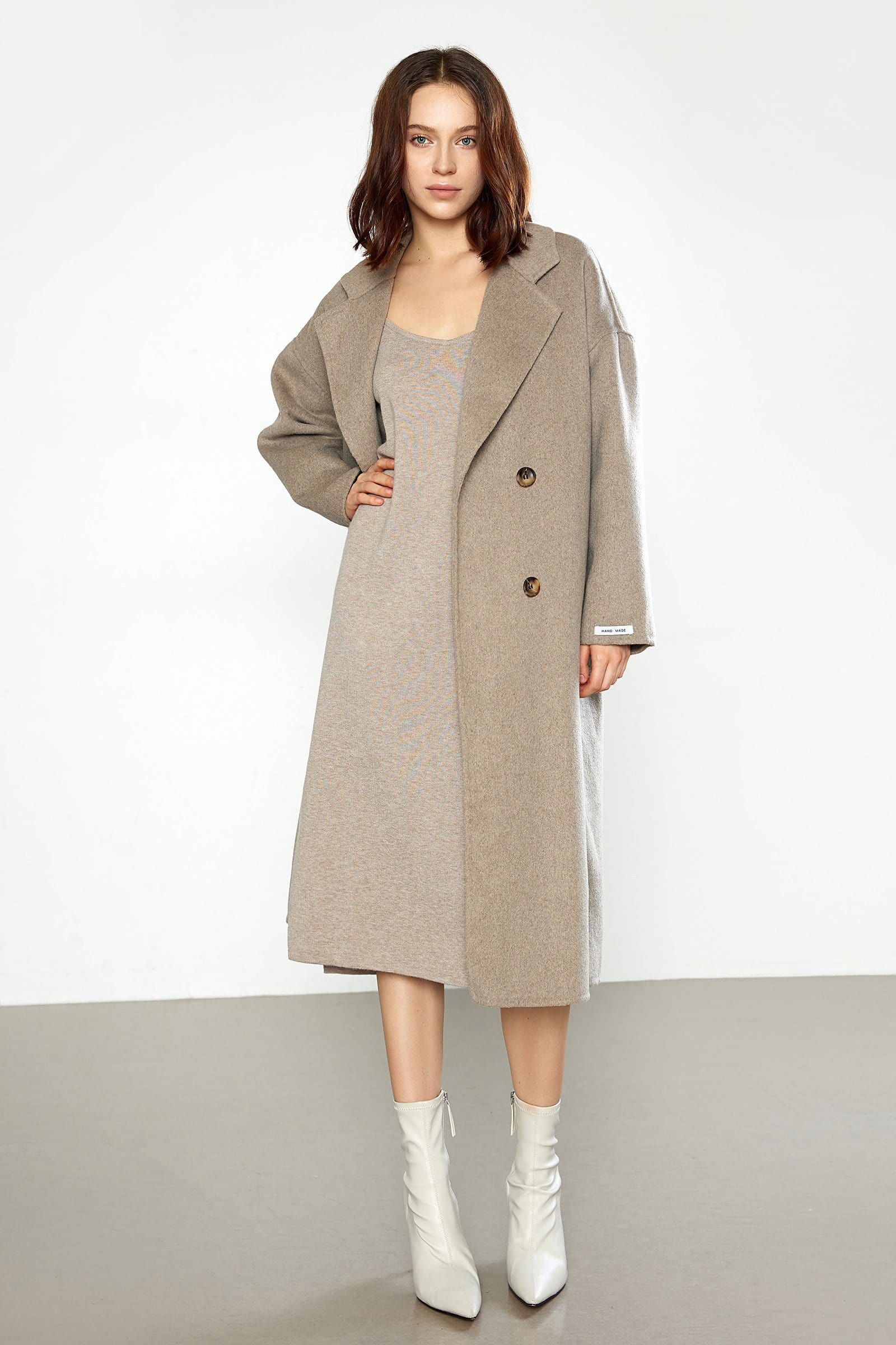 Carmelita Light Premium Wool Gray Oversized Coat