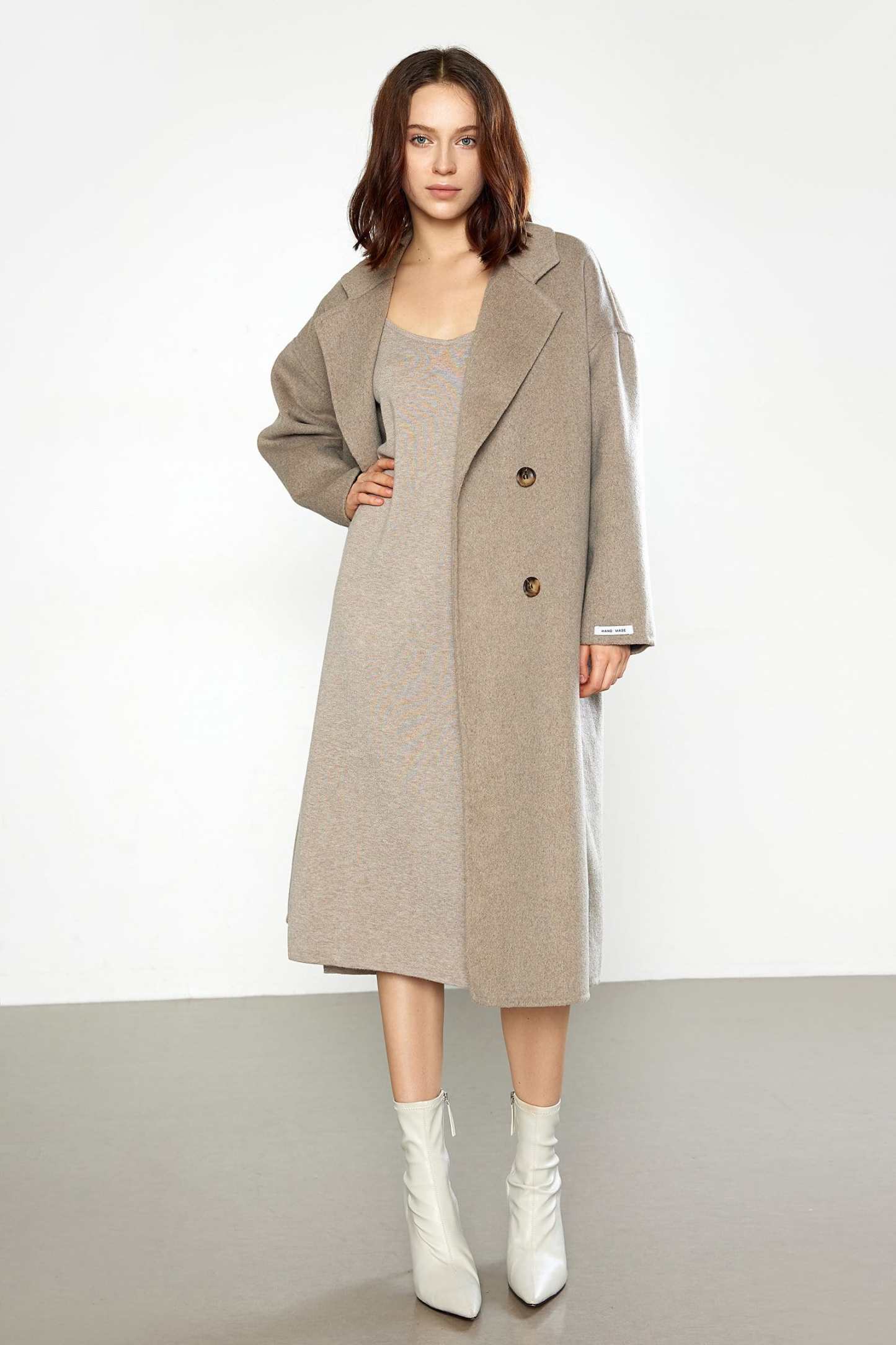 Carmelita Light Premium Wool Gray Oversized Coat