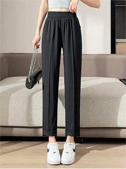 Sloan Black Harlan high-Waisted Pants