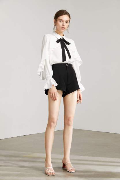 Oleander White Ruffled Blouse