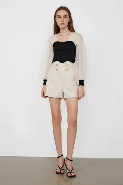 Emmalee Black Puff Sleeve Blouse