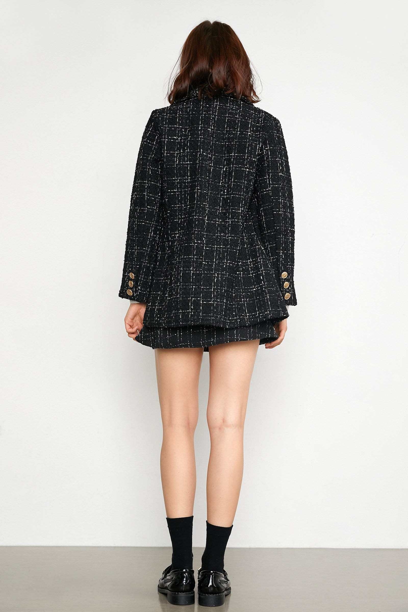 Abbas Black Double-Breasted Coat