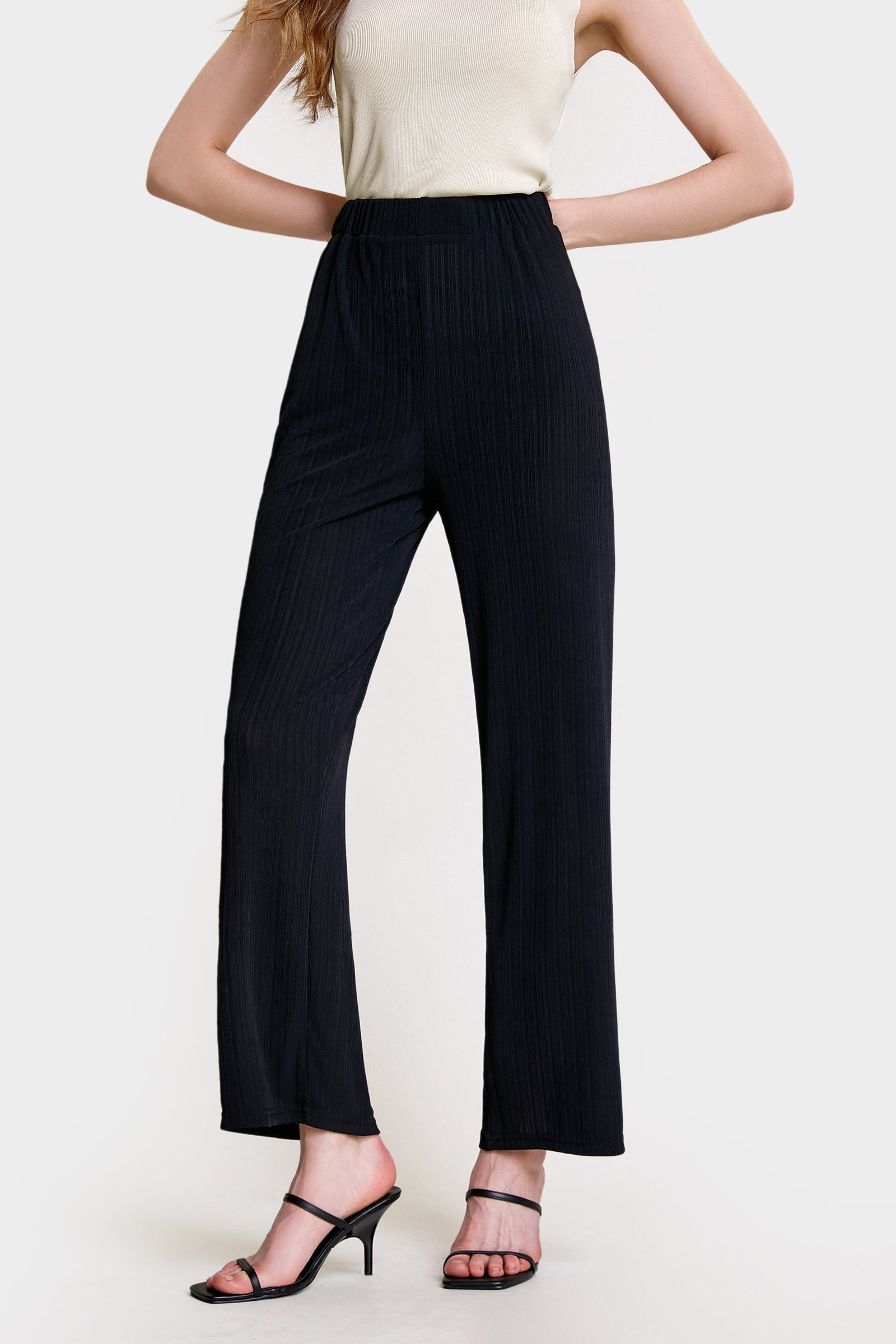 Black Elasticated Waist Pants