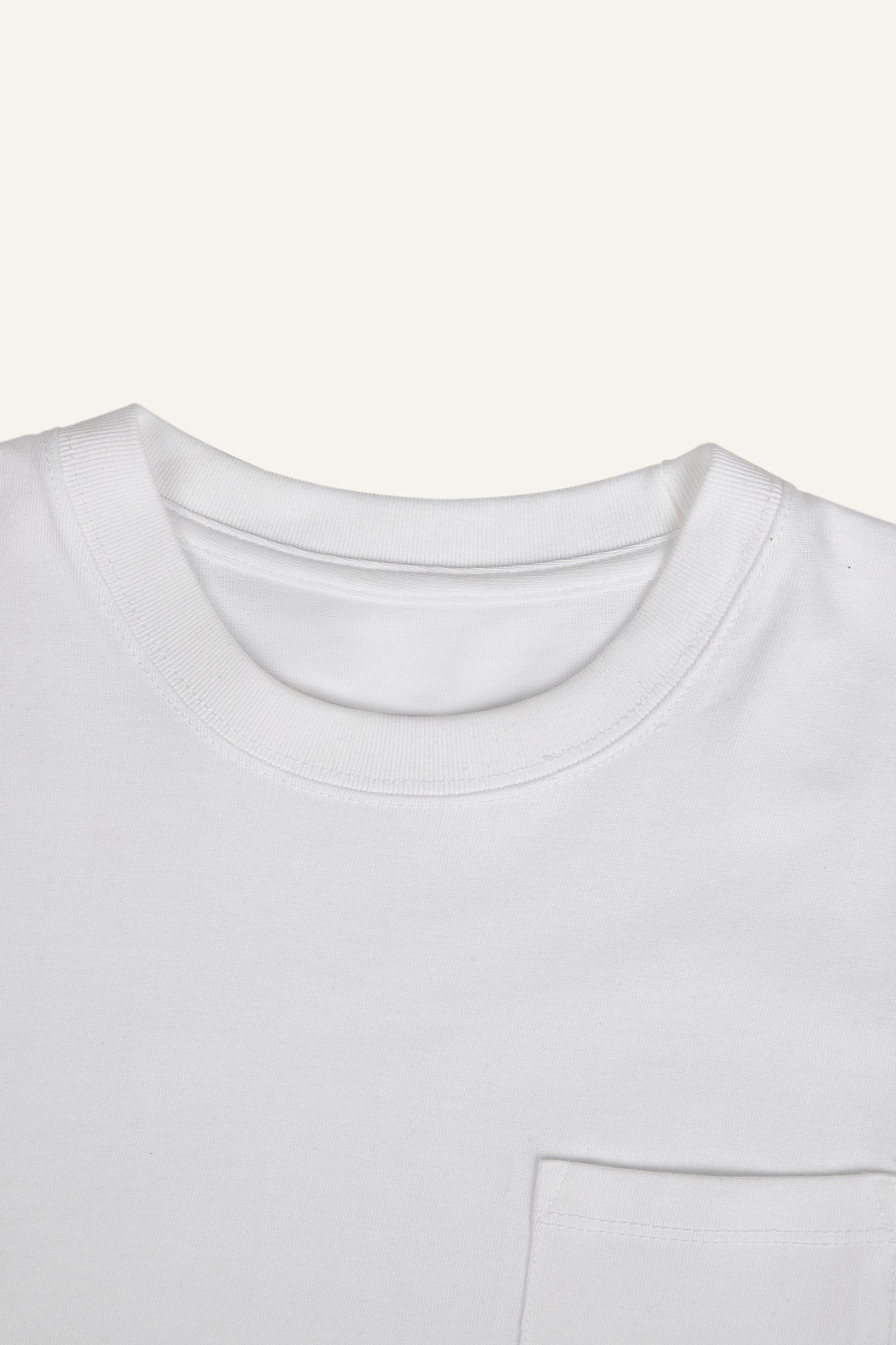 Women’s White Chest-Pocket Cotton T-Shirt