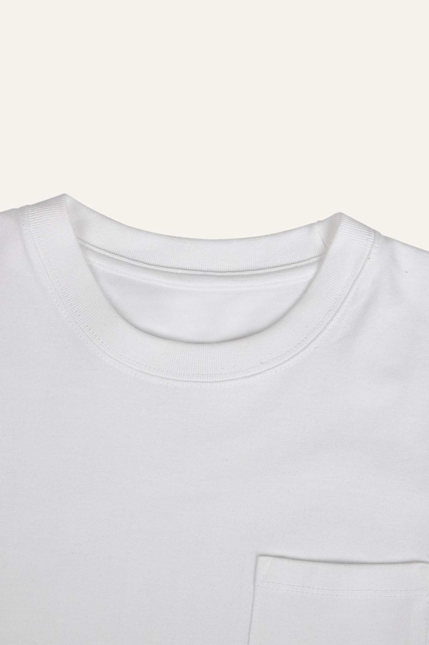 Women’s White Chest-Pocket Cotton T-Shirt