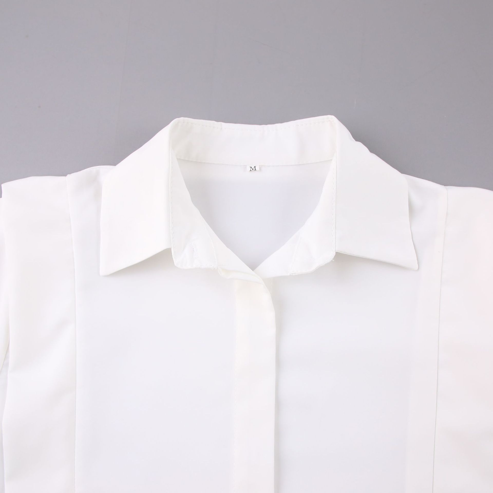 Autumn New Right-Angle Shoulder White Shirt Commuter Temperament Design Sense Niche Long-Sleeved Shirt