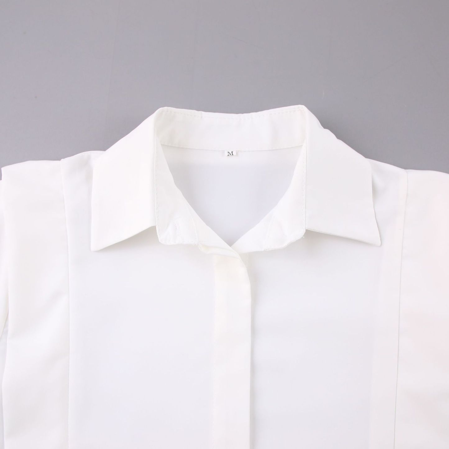 Autumn New Right-Angle Shoulder White Shirt Commuter Temperament Design Sense Niche Long-Sleeved Shirt