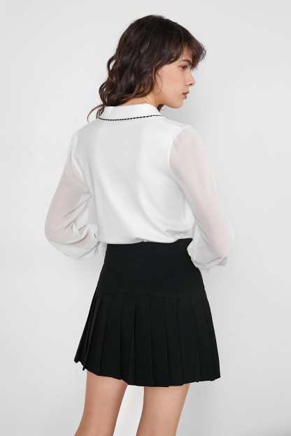 Malika White Long Sleeve Blouse