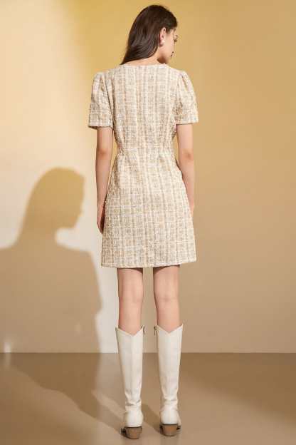Begia Short Sleeve Crew Neck Mini Dress