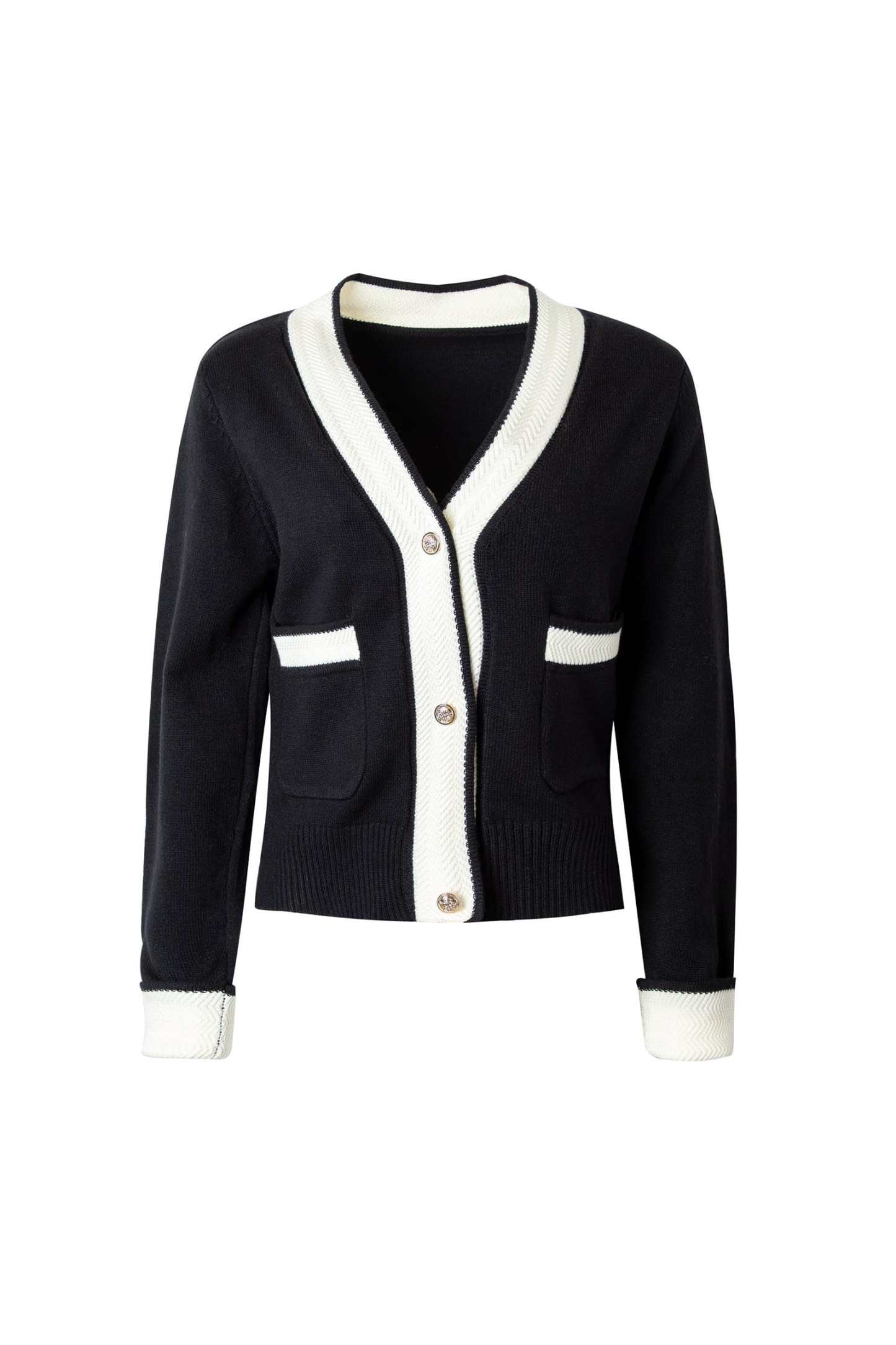 Adelyn Black Pocketed Cardigan