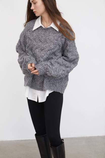 Maeve Charcoal Chunky Sweater