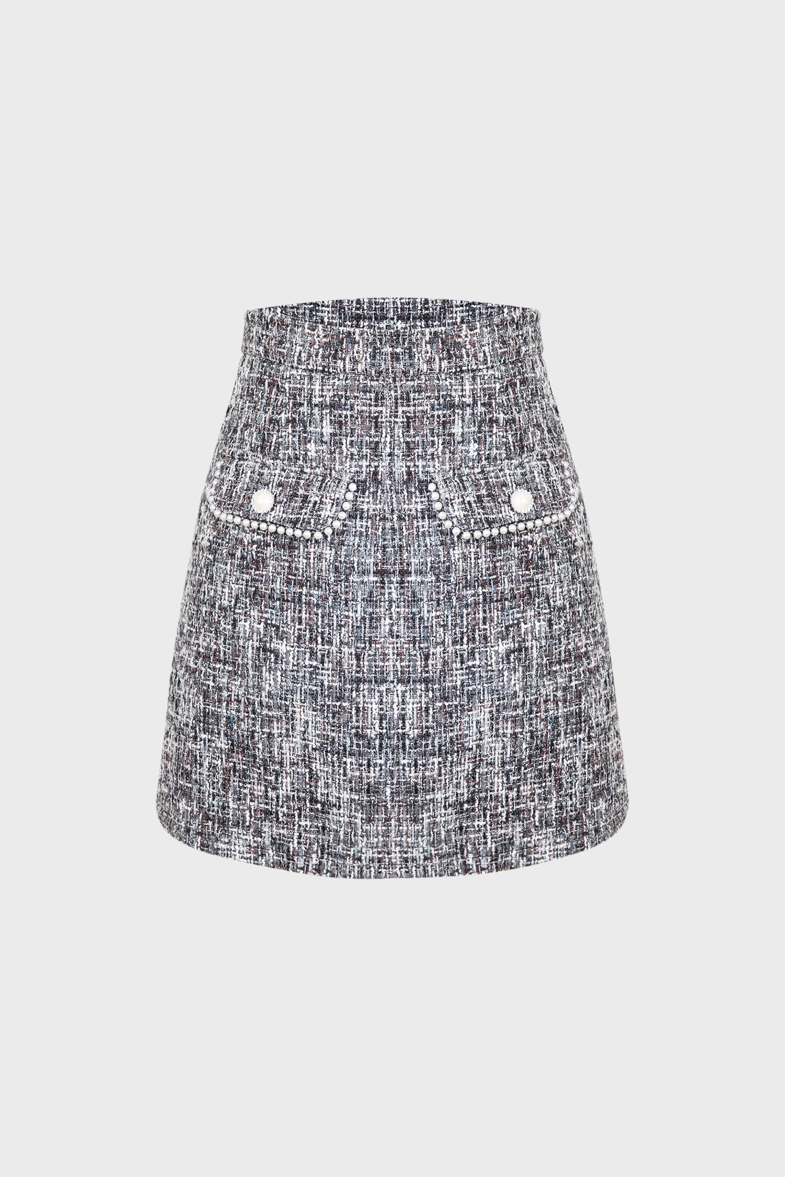 Black Fake Pocket Skirt