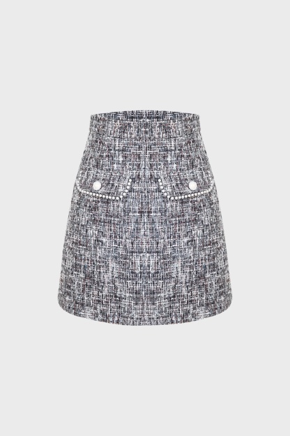 Black Fake Pocket Skirt