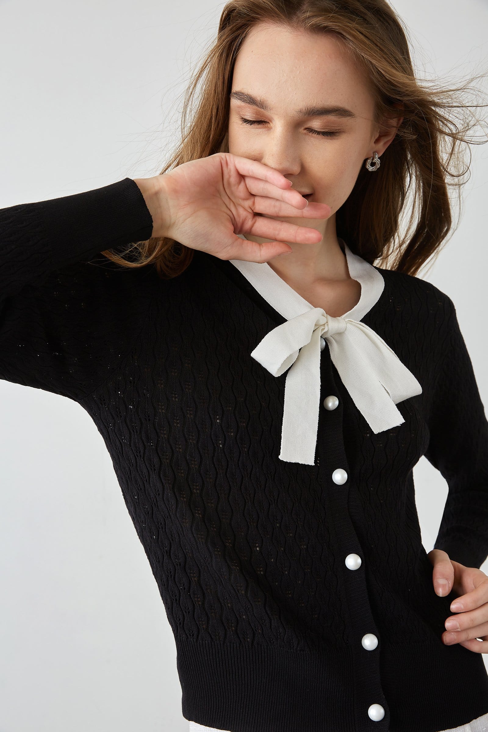 Ashtyn Black Contrast Cardigan
