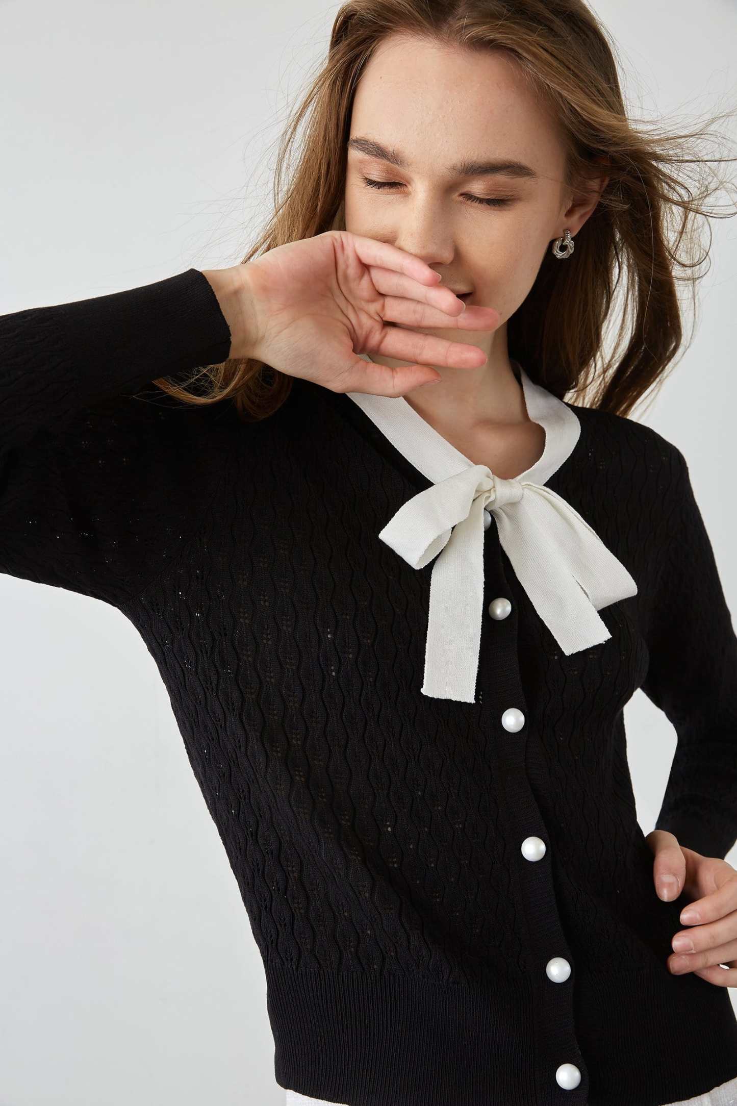 Ashtyn Black Contrast Cardigan