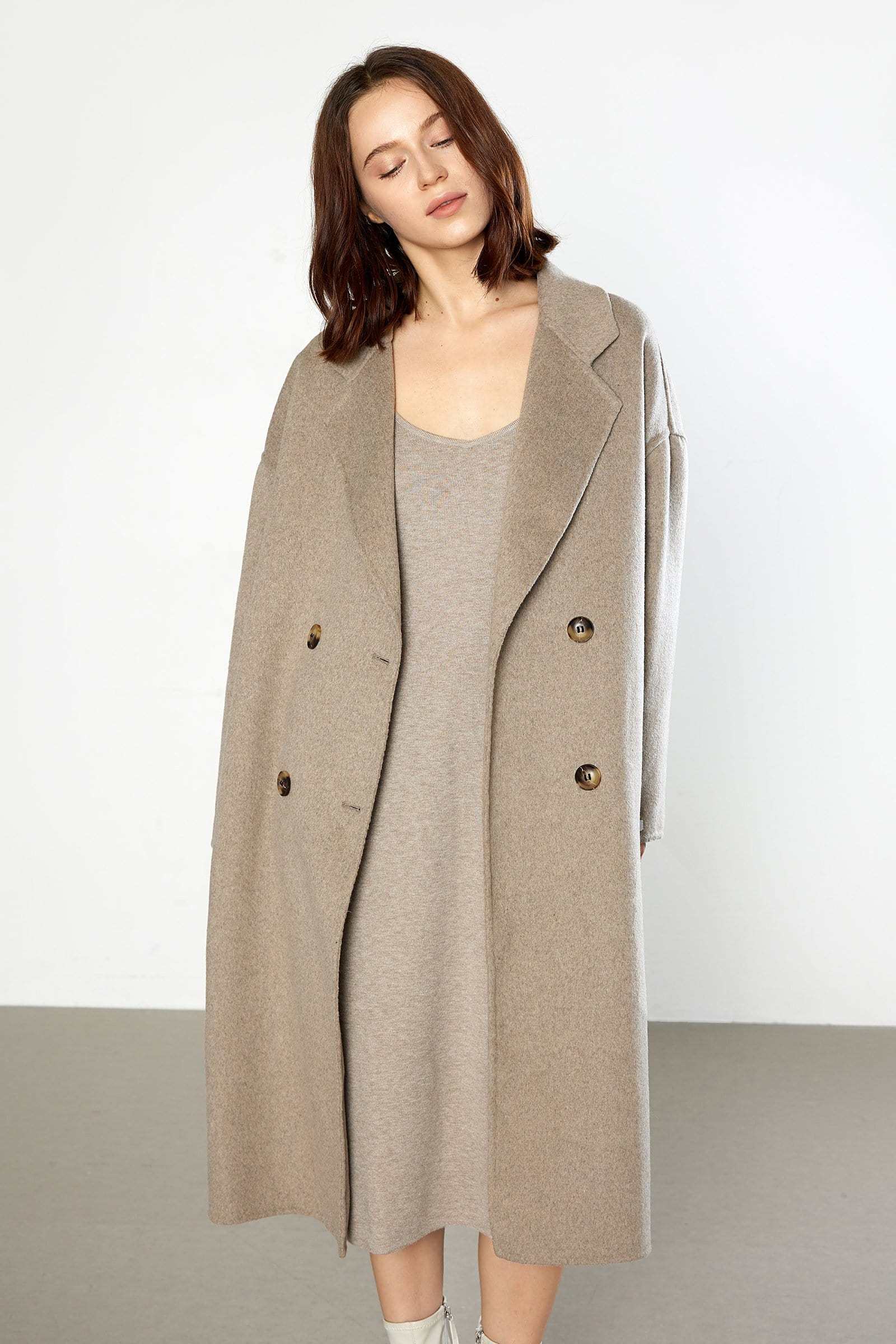 Carmelita Light Premium Wool Gray Oversized Coat