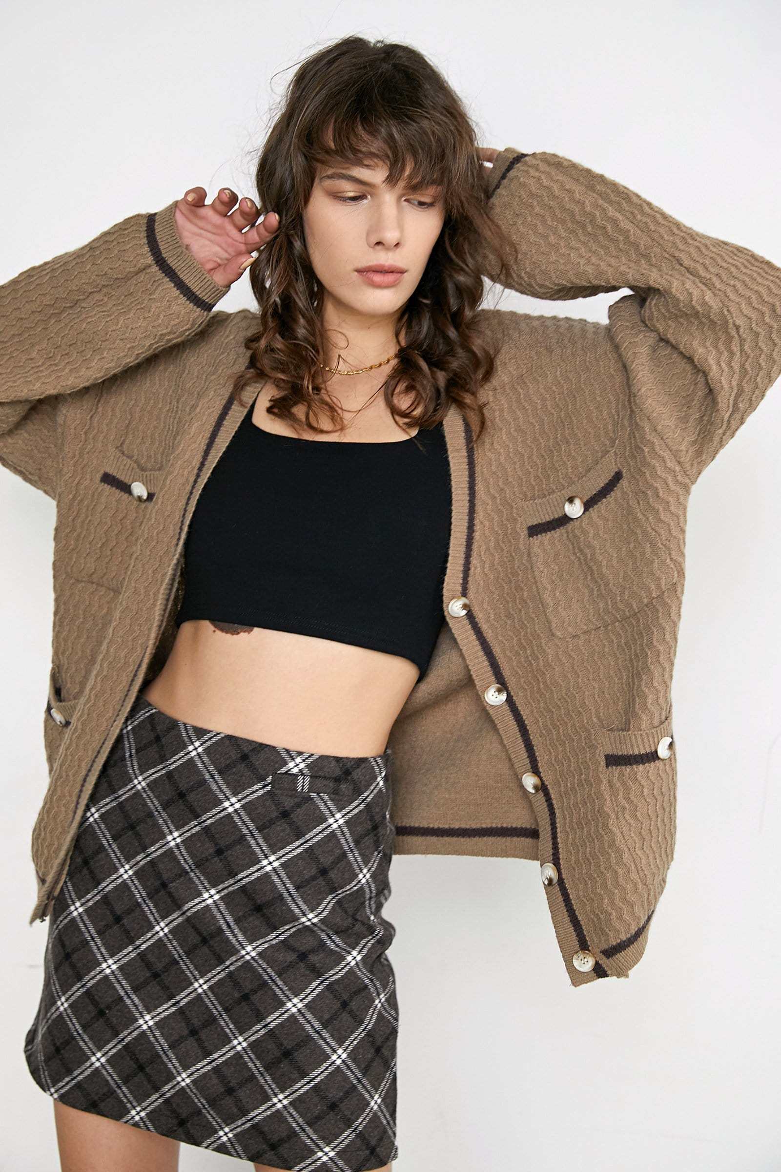 Keoni Tan Contrast Cardigan