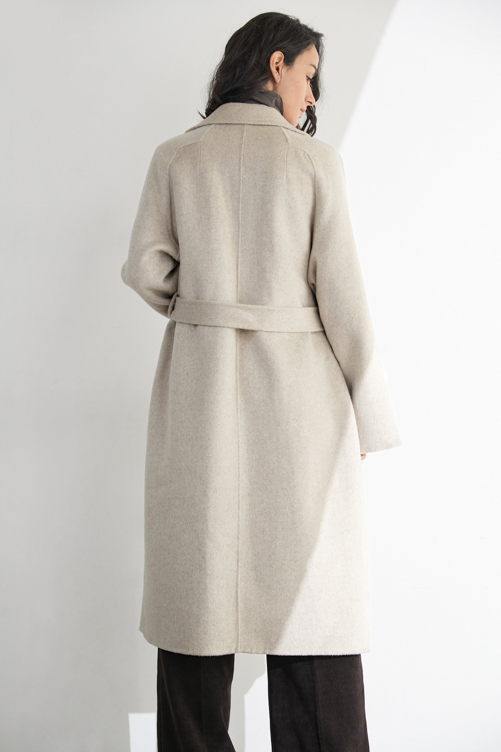 Araminta Linen 100% Wool Single-Breasted Coat