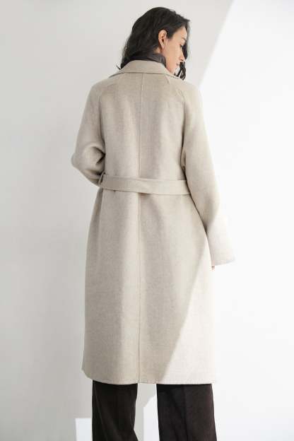 Araminta Linen 100% Wool Single-Breasted Coat
