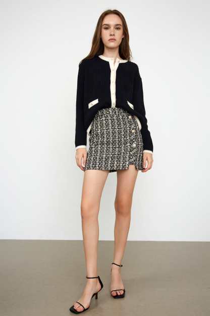 Abigale Beige Check Skirt