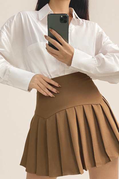 Peru Pleated High Rise Mini Skirt