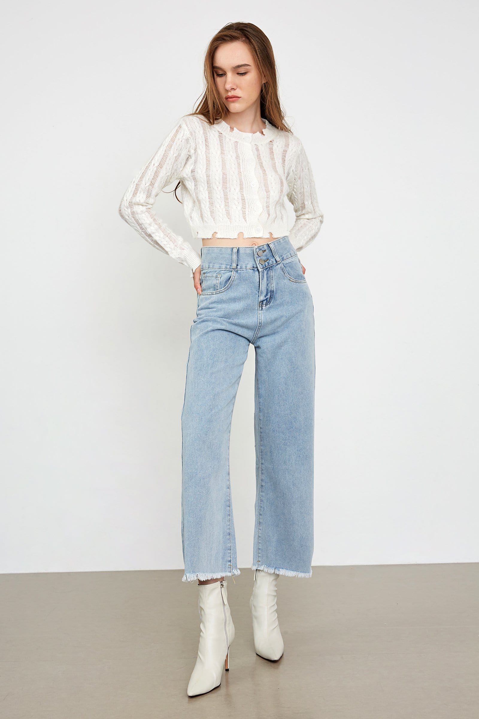 Auria Light Blue Ankle Jeans