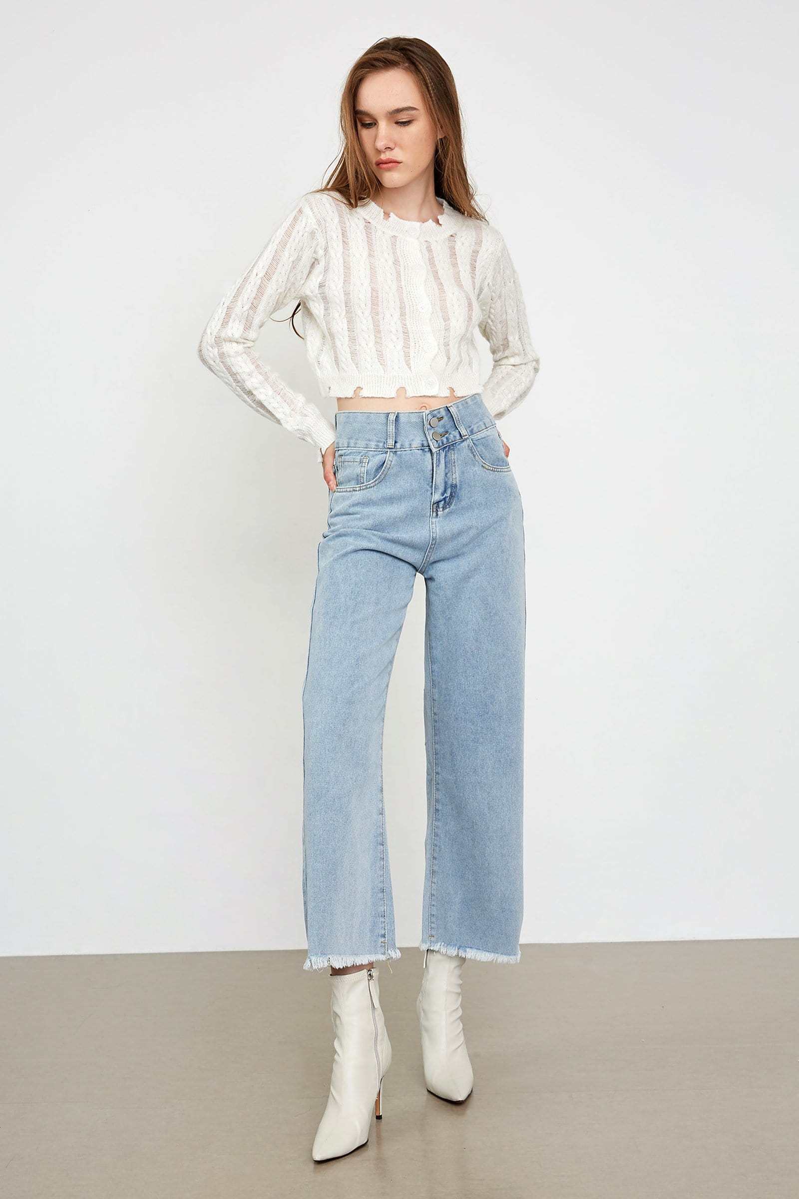 Auria Light Blue Ankle Jeans